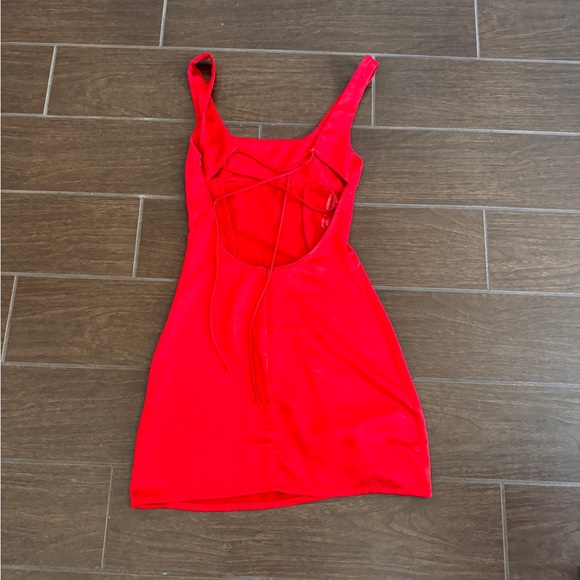 Princess Polly Sleek Red Satin Mini Dress - Picture 5 of 6